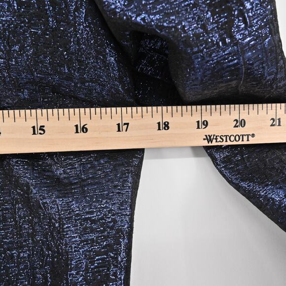 ARIANA‎ ROCKEFELLER Dress Size 0 Silk Black Blue Metallic Long Sleeve Shift Silk - Picture 11 of 12